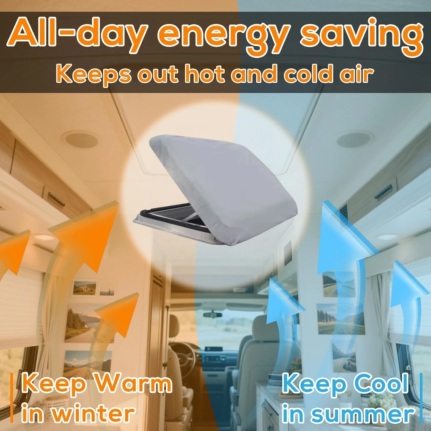 Caravan Skylight Insulator Cover 600D Oxford Roof Vent Window Sunshades Waterproof Sky Light Cover For Motorhome Caravan