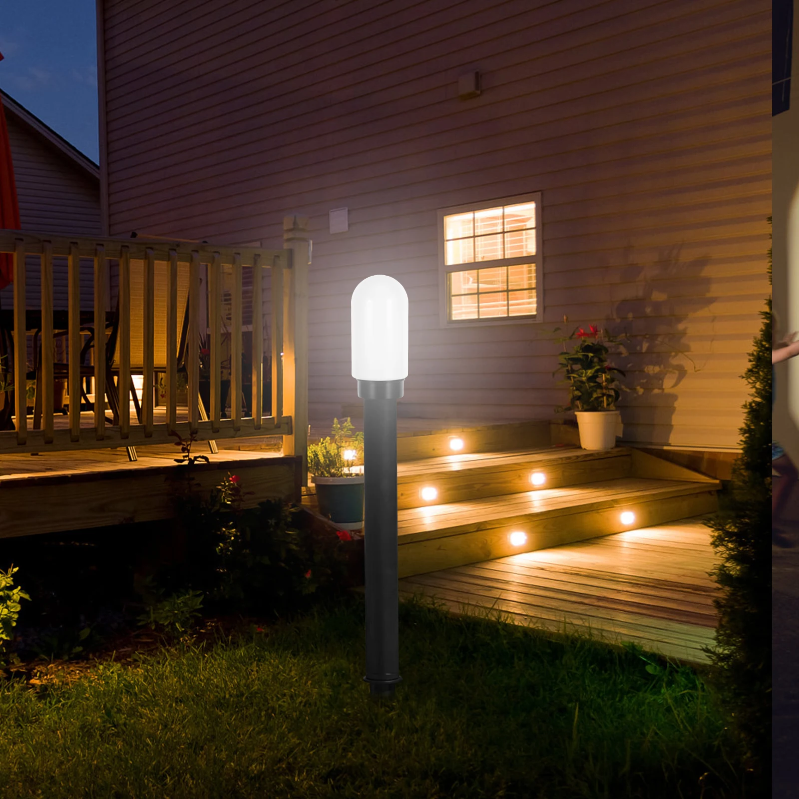 1 قطعة غطاء مصباح الحديقة الأسطواني غطاء خفيف خارجي بديل تصميم ملولب لتركيبة إضاءة الشوارع في الفناء والشرفة #2