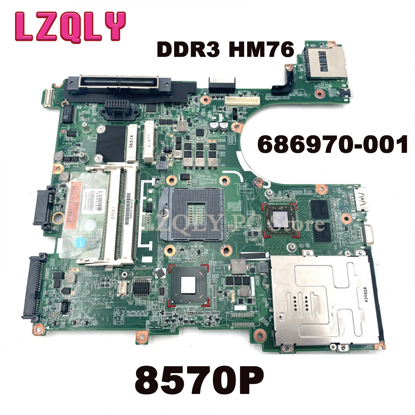 LZQLY For HP Elitebook 8570P 686970-001 Laptop Motherboard DDR3 HM76 With Graphics Card Fully Tested Main Board