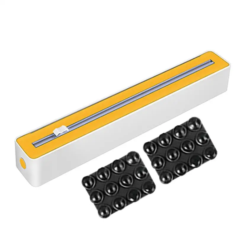 Wrap Dispenser With Cutter Aluminum Foil Storage Sturdy Food Cling Film Cutter Space-Saving Organizer For Wax PaperRestaurant