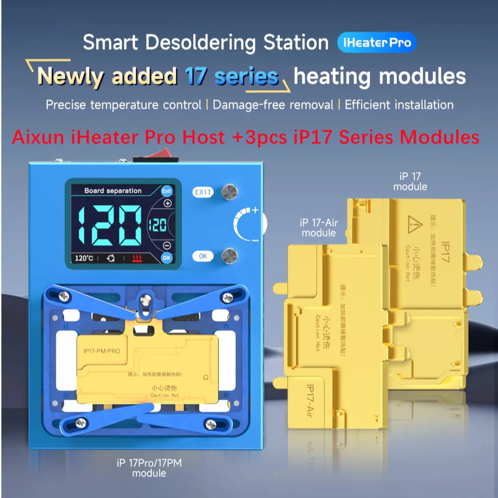 Newest 17 Series Aixun Iheater Pro Soldering Station Heating Modules for Motherboard Face ID CPU Chips Heating Separating Repair