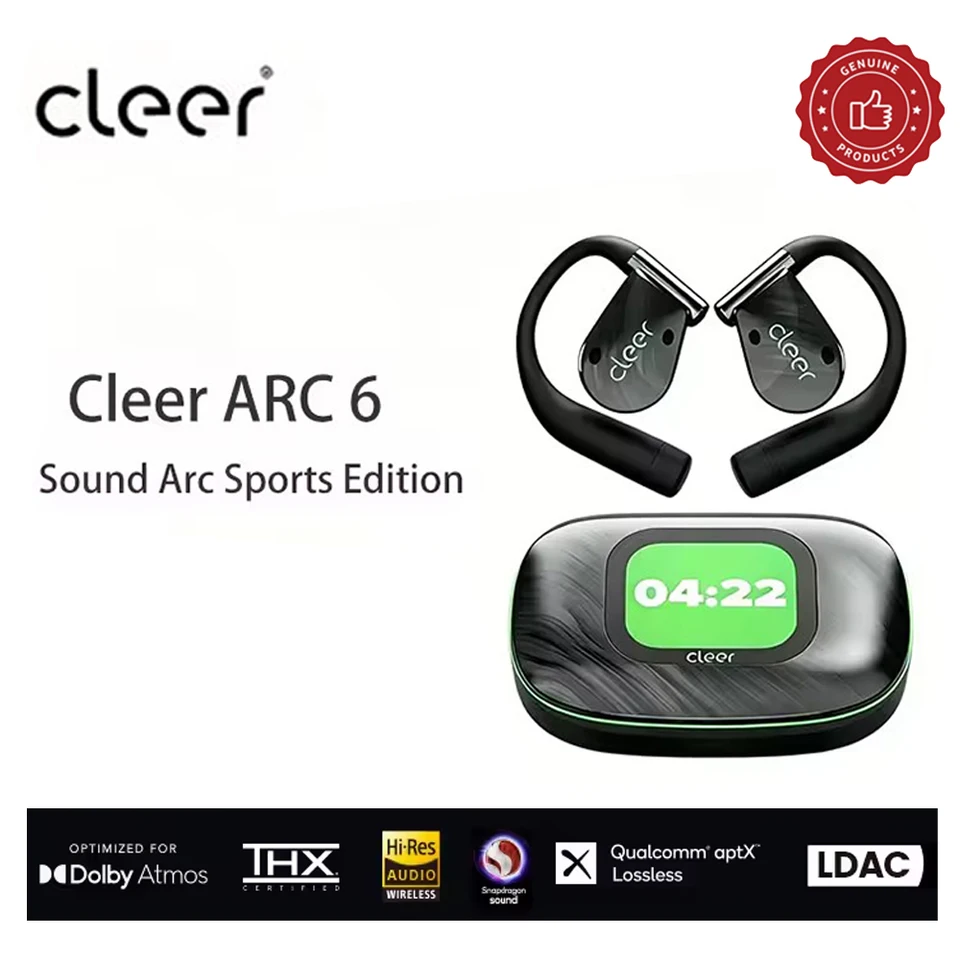 Cleer ARC 6 AI Open Ear Wireless Earbuds Bluetooth 6.0 Dolby Atmos