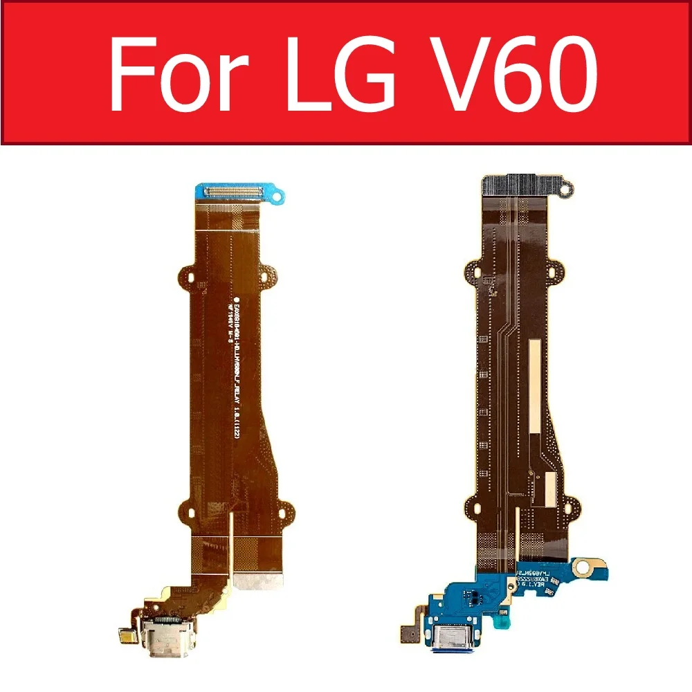 USB Charging Flex For LG V60 ThinQ LM-V600 Power Volume Button Flex Cable SIM Card Slot Board Signal Antenna Fingerprint Board