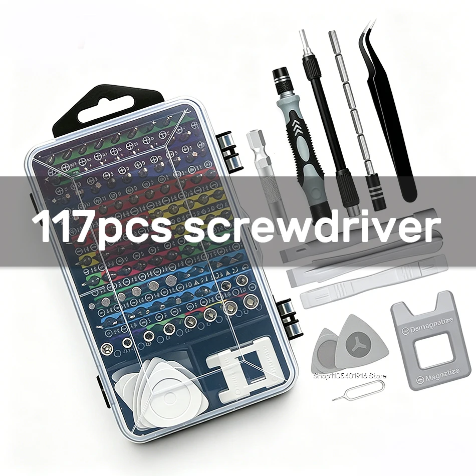 

Набор отверток 115/117 в 1 с магнитными насадками Torx и Phillips, инструмент для ремонта телефонов, ПК и домашнего использования