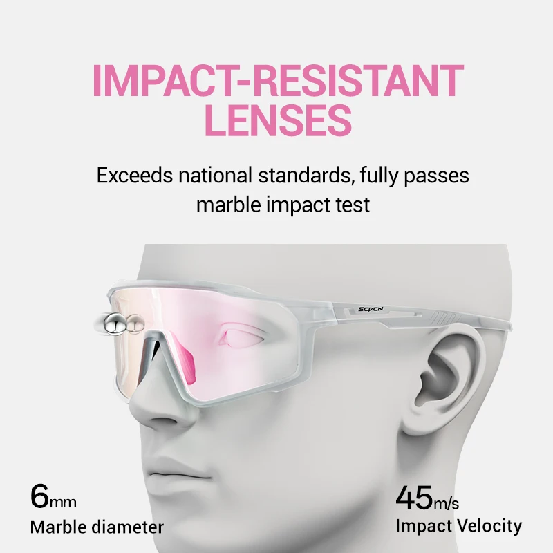 Bild 4: SCVCN Photochrome Radsport-Sonnenbrille UV400 Winddichte MTB Rennrad-Brille Outdoor-Sportbrille für Männer und Frauen Radsport-Schutzbrille