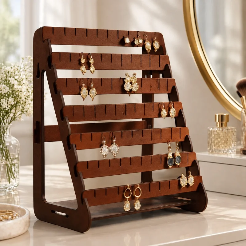 Spacious Earring Organizer Stand for Vanity and Dresser Display with Ample Storage Capacity