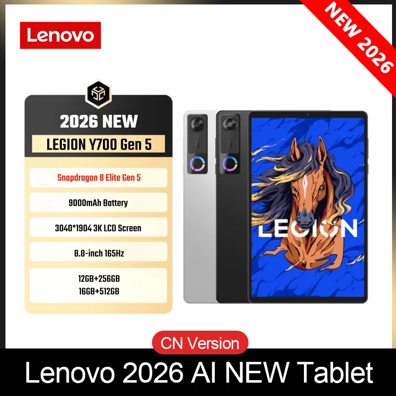 2026 Lenovo Legion Y700 Gen 5 Tablet CN Rom Gaming Pad 256GB 512GB 3K LCD 8.8