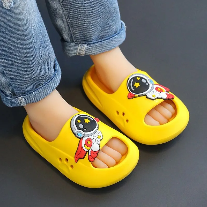 

Trending Summer Kids' Thick Cloud Like Cushioned Sandals Non Slip Soft Sole Bathroom Slides for Toddler To Big Kid Waterproof