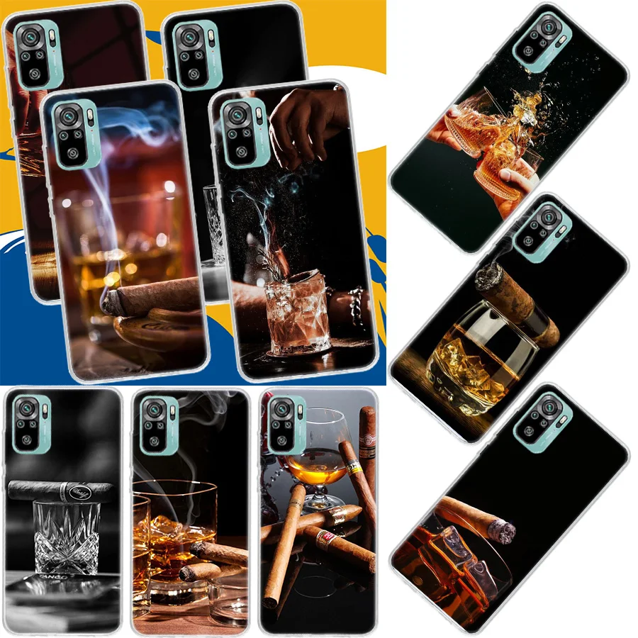 Strong Whiskey With Cigarettes Phone Case For Xiaomi Mi 12T Pro 12X 11 Ultra 10 12 Lite 13 5G 11i 11T 10T 9 9T 8 6X 5X Cover Sof