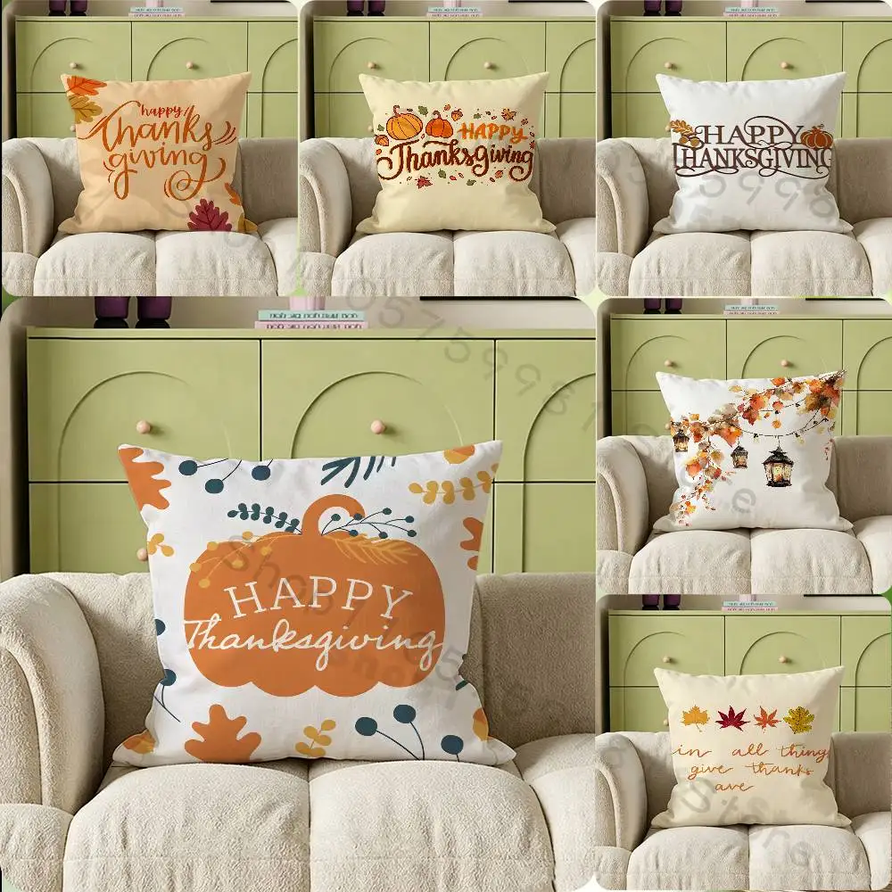 Happy Thanks Giving Day Gifts PillowCase Sofa Cushion Cover Suitable For Home Bedroom Room custom Decor