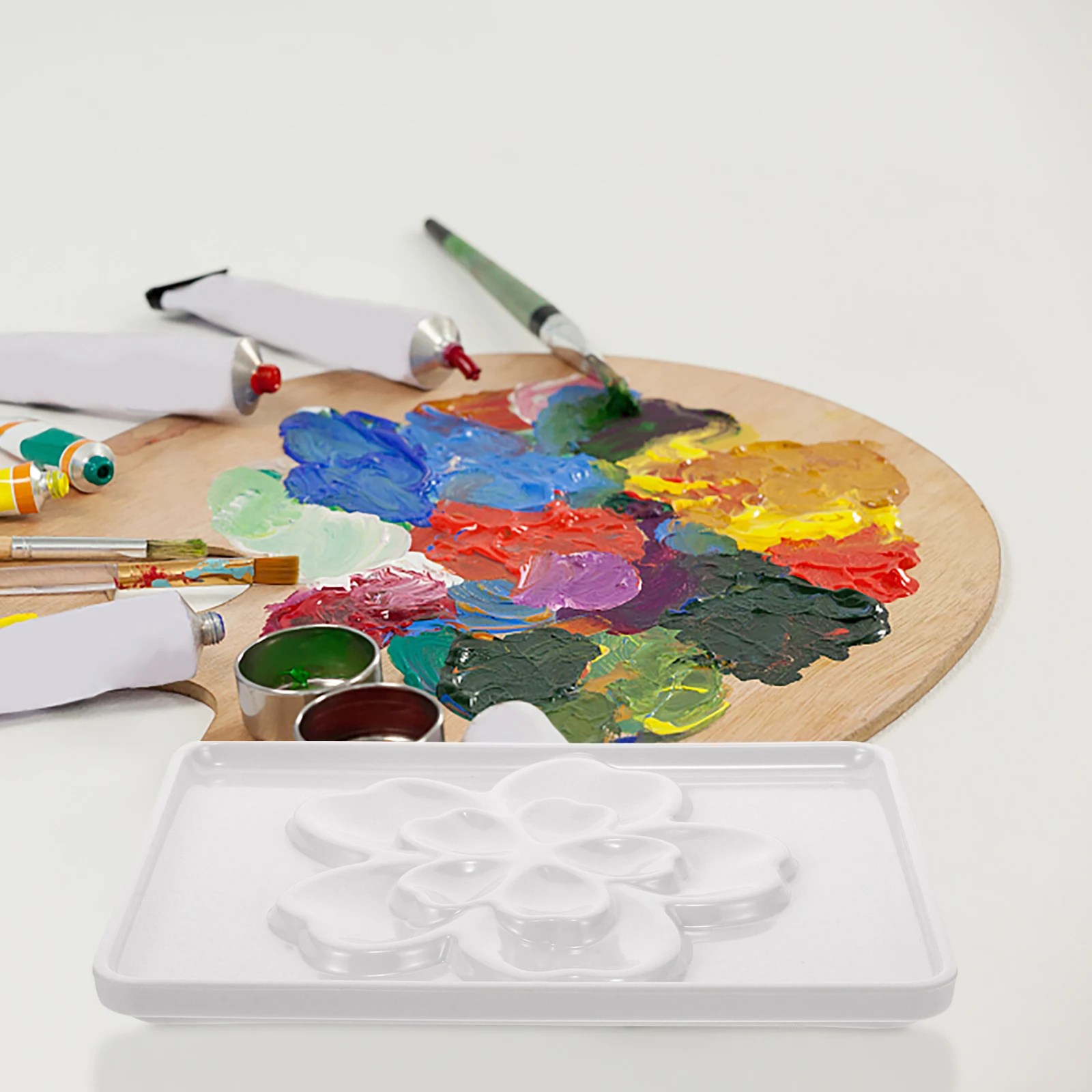 

Flexible Watercolor Palette Oil Painting Tray Diy Craft Color Mixing Board Pigment Storage Tray For Artists Beginners Acrylic