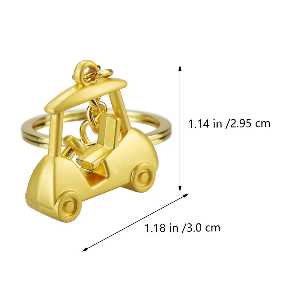 3 قطعة عربة جولف ذهبية مفتاح الديكورات المعدنية المعلقة الزينة-مقاومة للصدأ وليس من السهل تشوه كسر #2