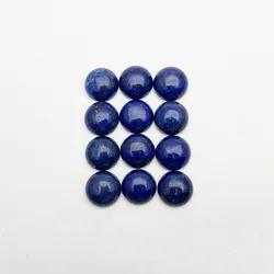 Fashion lapis lazuli 16mm Natural gem Stone cabochon Charm round bead jewelry making Ring earring accessories 12pc Flat bottom