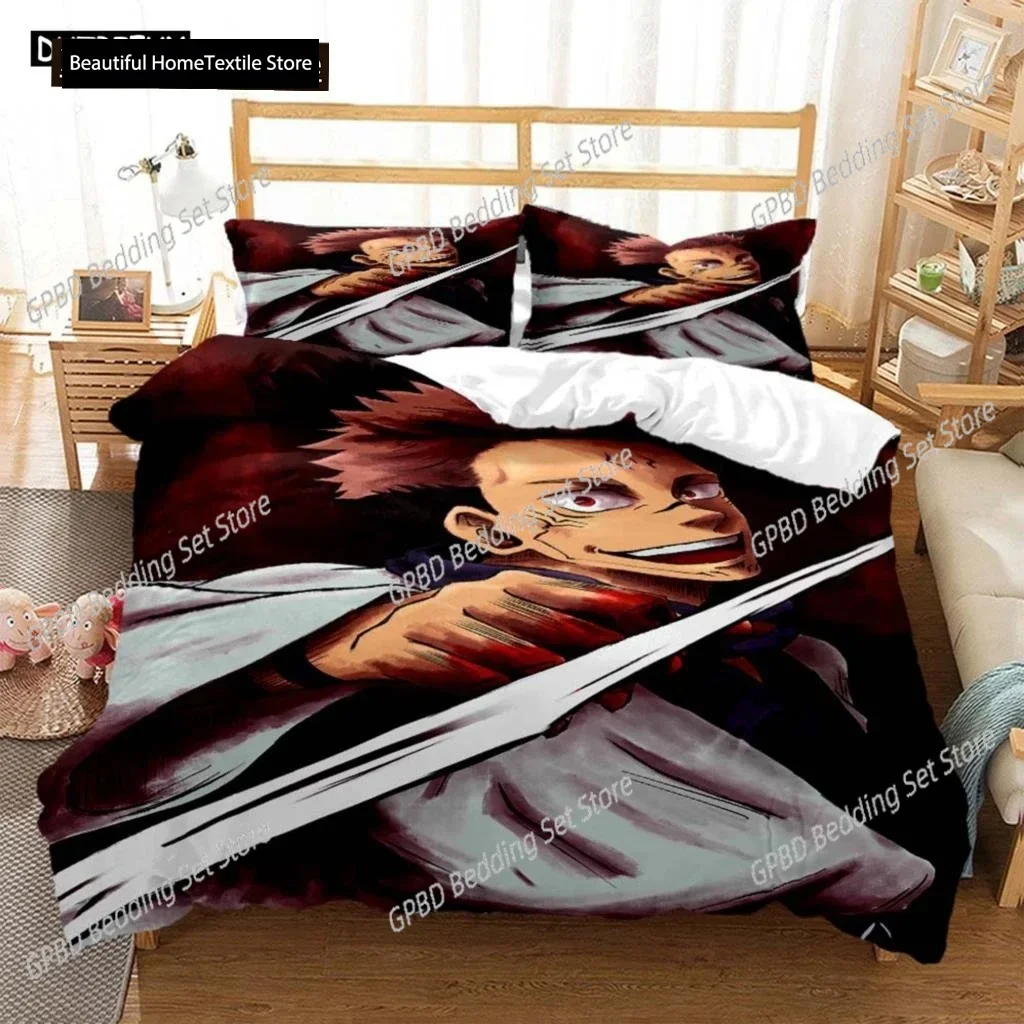 

Jujutsu Kaisen Digital Print Comfortable Duvet Quilt Cover Pillowcase Bedding Set Children Bedroom Decoration Home Textile