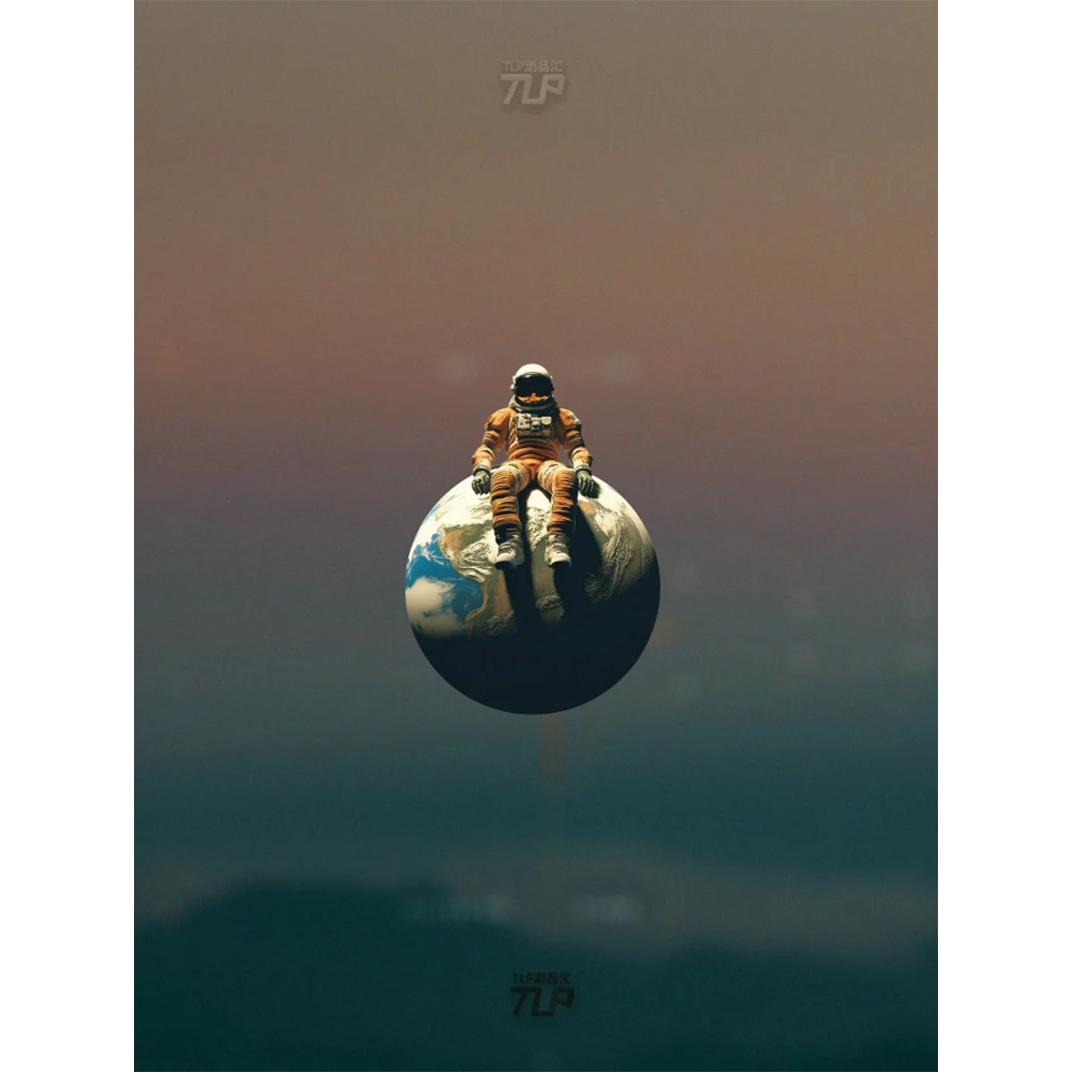 Retlper Reflective Car Sticker Original Astronaut on a Lonely Planet Sci-Fi Universe Style Waterproof Flat Sticker