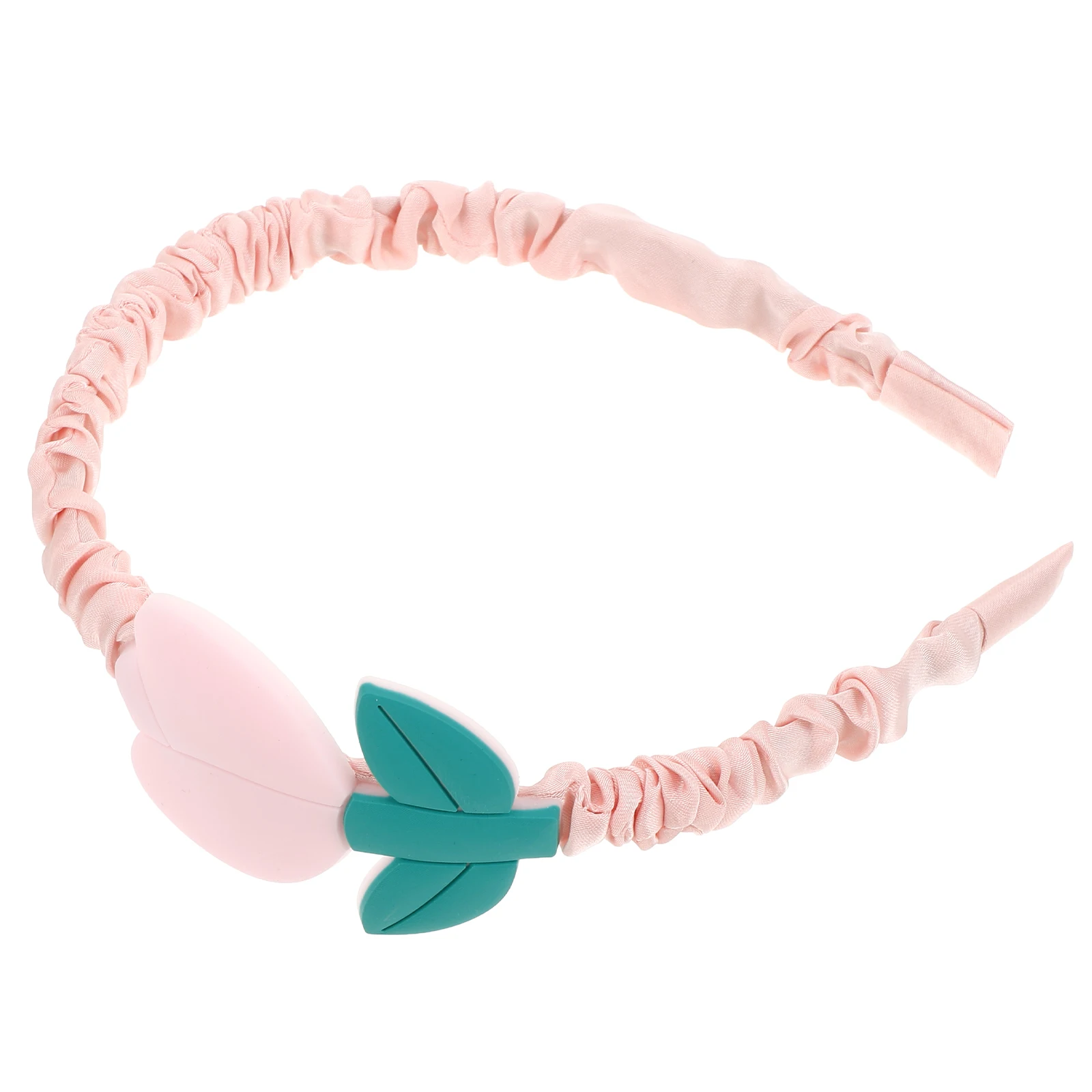 

Charming Pink Tulip Headband Flower Hair Headpiece For Girls Baby Floral Accessories Soft Comfortable Wide Fit Macaroon Style
