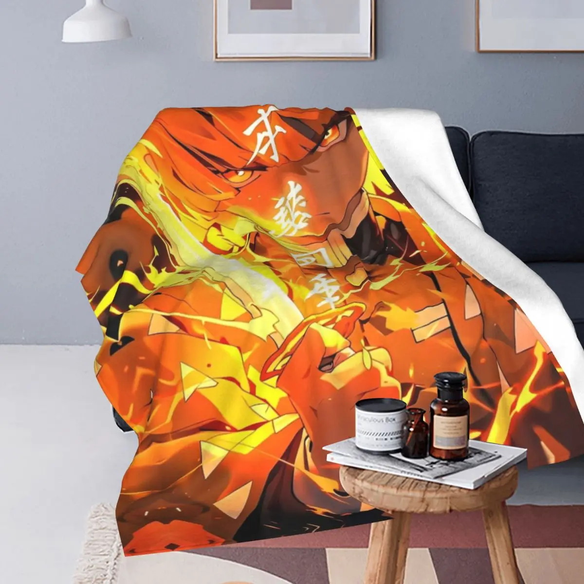 Zenitsu Anime Demon Slayer Blankets Coral Fleece Plush Breathable Lightweight Thin Throw Blanket for Bed Bedroom Bedspread