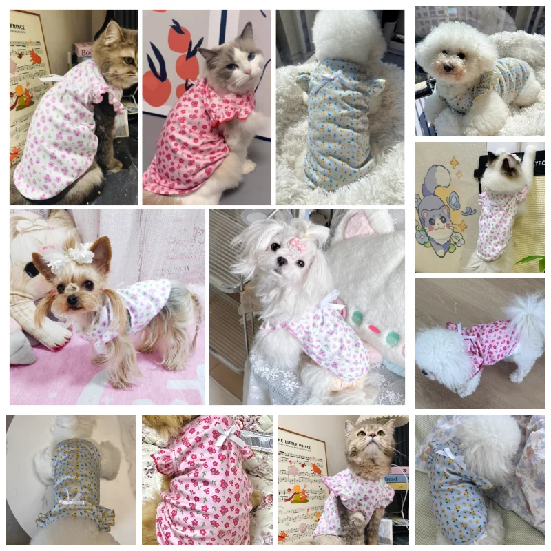 Fashion Puppy Dog Clothes Summer Thin Flowers Dog Vest for Small Dogs Pet Dog Clothes Chihuahua Bichon Yorkshire Dog T-Shirt New