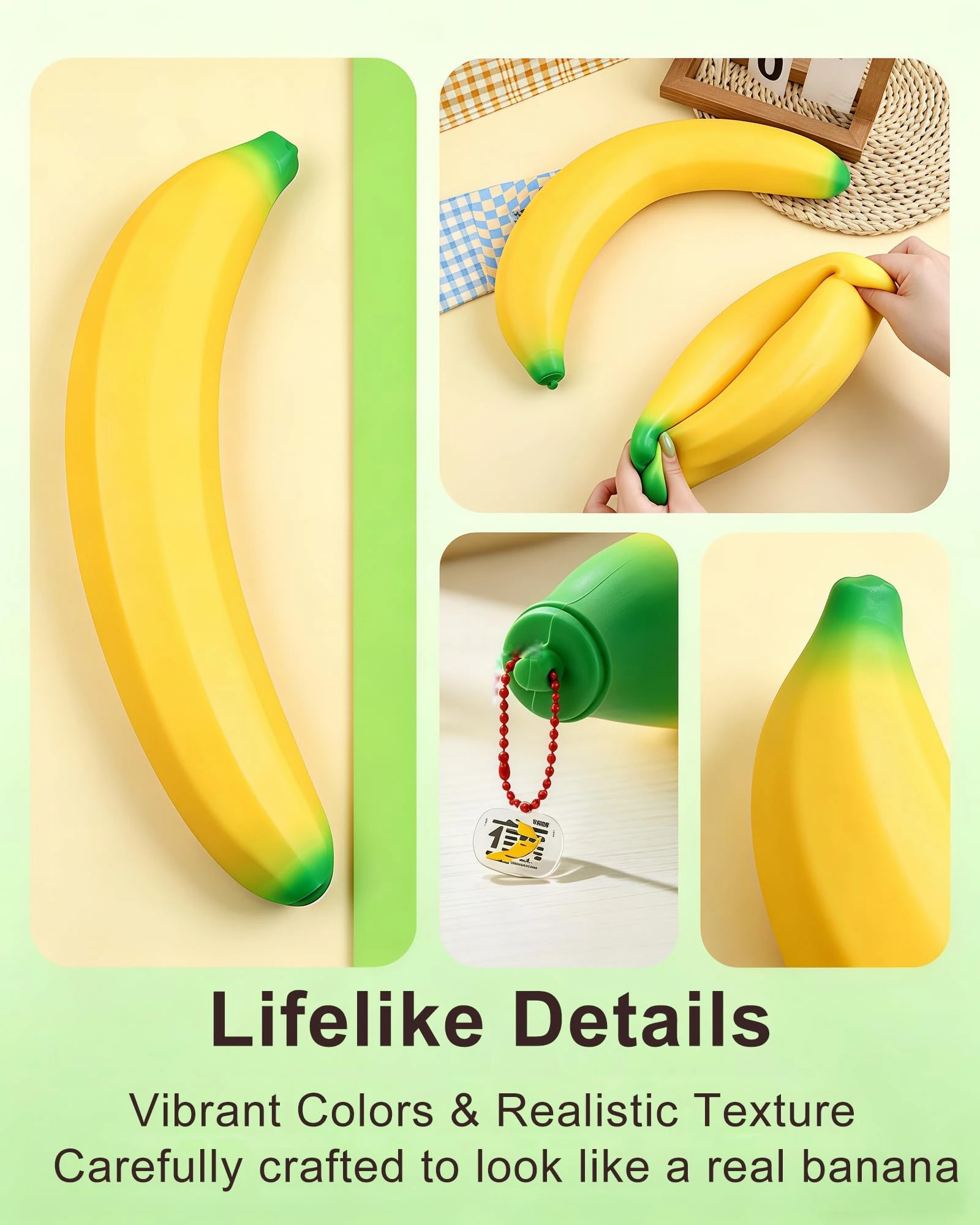 18/41cm Jumbo Squishy Banane Riesiger Quetsch-Stressball Langsam Rückfedernder Stressabbauender Geschenkartikel Heim- und Schreibtischdekoration zur Angstlinderung – Detail 7
