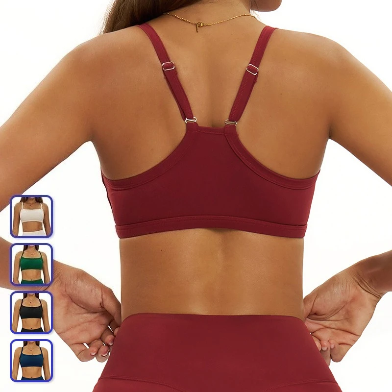 

Women Yoga Bra Back Cross Strap Gym Underwear Shockproof Push Up Running Impact Sports Bra Soft Fitness Beauty Solid Crop Tops
