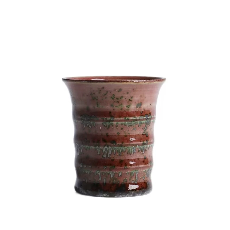 Jun Kiln Charcoal-fired Crystalline Dazzling Pattern High-rise Cup Original Ore Handcraft Creative Pressed Hand Cup Master Ning
