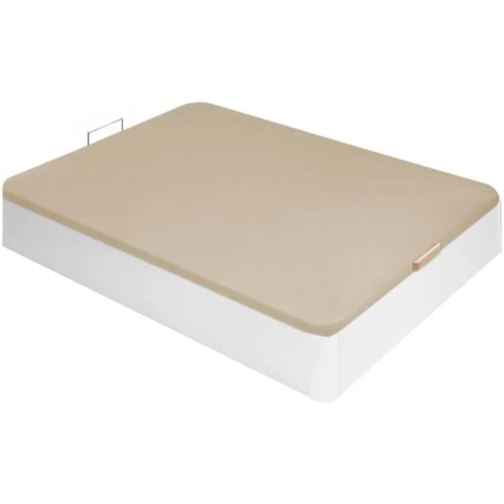 Canapé Alta Capacidad con Tirador 90x190 Blanco, Arcon con Gran Capacidad, Medidas: Alto: 35,1 cm x Ancho: 90 cm x Fondo: 190 c