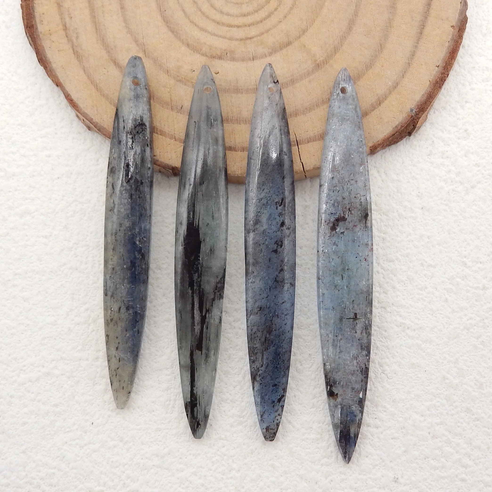 4PCS Natural Blue Kyanite Marquise Beads Lot , Gemstone Beads ,Fashion Jewelry Necklace Accessories