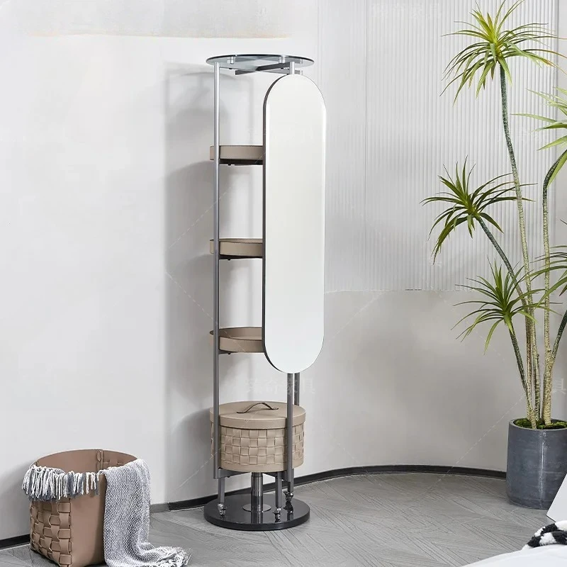 M Stylish and simple locker, makeup mirror integrated rotating dressing, hand-woven rotating rack