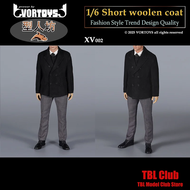 

VORTOYS XV002 масштаб 1/6, мужская одежда, комплект короткого пальто для специального агента для AL100046 BD001/MB002, 12-дюймовая экшн-фигурка, сцена солдата