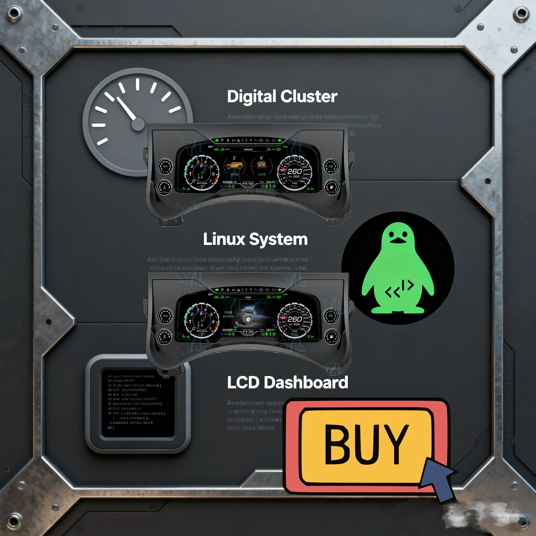 

Car Digital Cluster Virtual CockPit Dashboard For Hummer H2 2003-2009 Auto Instrument Speedometer Odometer Head Unit Plug & Play