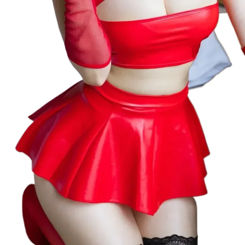 

Sexy Lingerie Women PU Latex Skirt Babydoll Sexy Short Dress Babydoll Bodysuit Women Underwear Erotic Lingerie Evening Dress