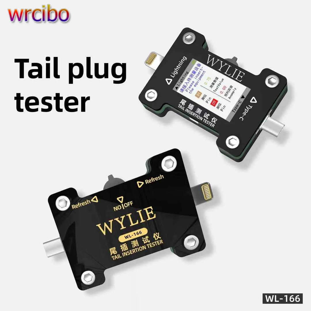 

WYLIE WL-166 тестер хвостовой заглушки мобильного телефона Lightning Type-C интерфейс для ремонта мобильных телефонов инструмент обнаружения хвостовой заглушки
