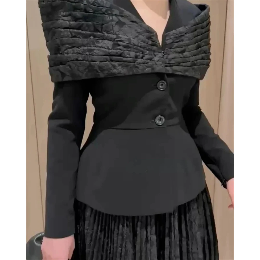 Elegant Suit Evening Dress Ankle Length Long Sleeve V-Neck Formal Party Gown Fashion Lace Pleat A Line Prom Dress Customized image 4