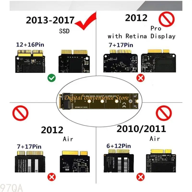 

97QA 2013 2014 2015 2017 A1465 A1466 для настольных SSDS для M.2 M NVME Адаптерная карта SSD SSD