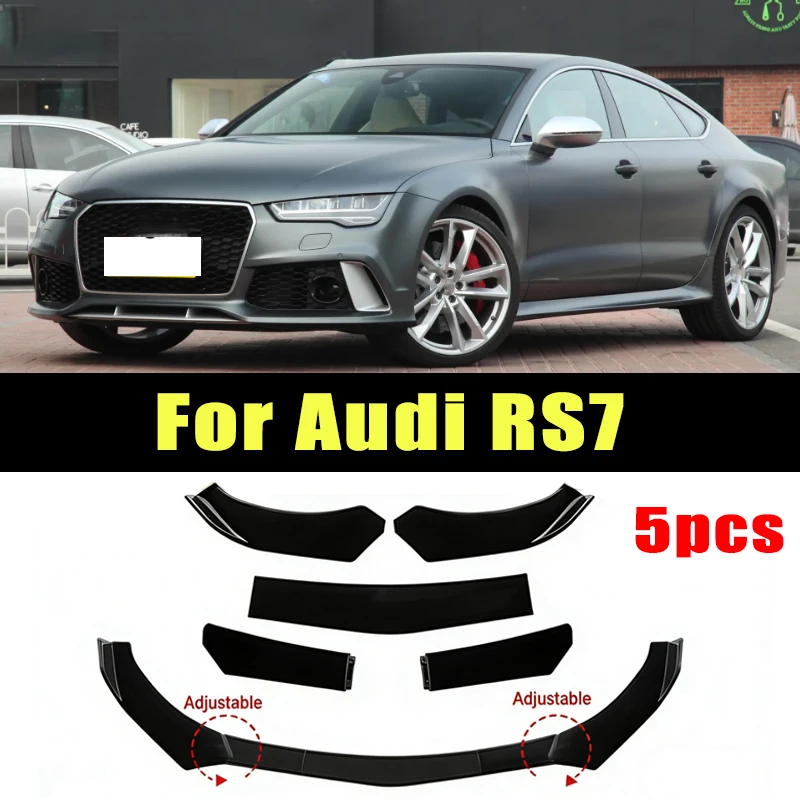 

5Pcs ABS Material Universal Car Front Bumper Separator Bumper Lip Body Kit Duck Lip Separator For Audi RS7 Car Accessories