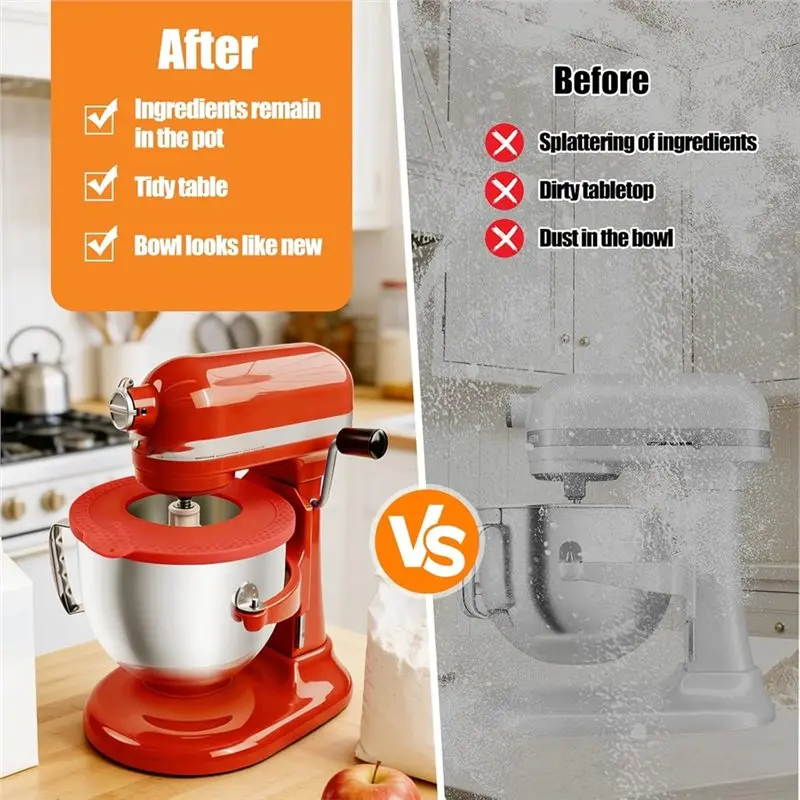 【FAVORITE】Silicone Mixer Bowl Cover For Kitchenaid 6-7 Quart Bowl-Lift Stand Mixers,Mixing Bowl Lid Dustproof And Splash-Proof