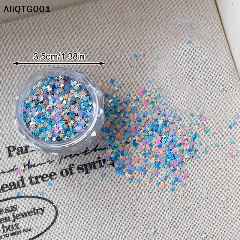 Cute Star Macaron Color Nail Glitter for DIY Nail Art Charm Decoration Accessories