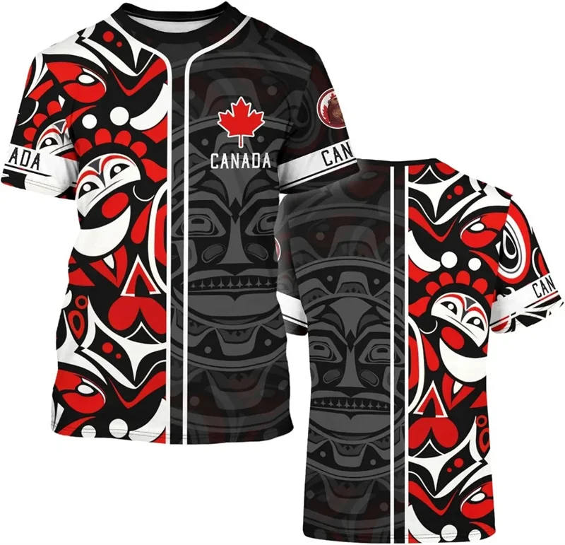 Unisex Canada Quebec Flag 3D Print T-Shirt Casual Breathable Sports Canadian Maple Leaf Short Sleeve