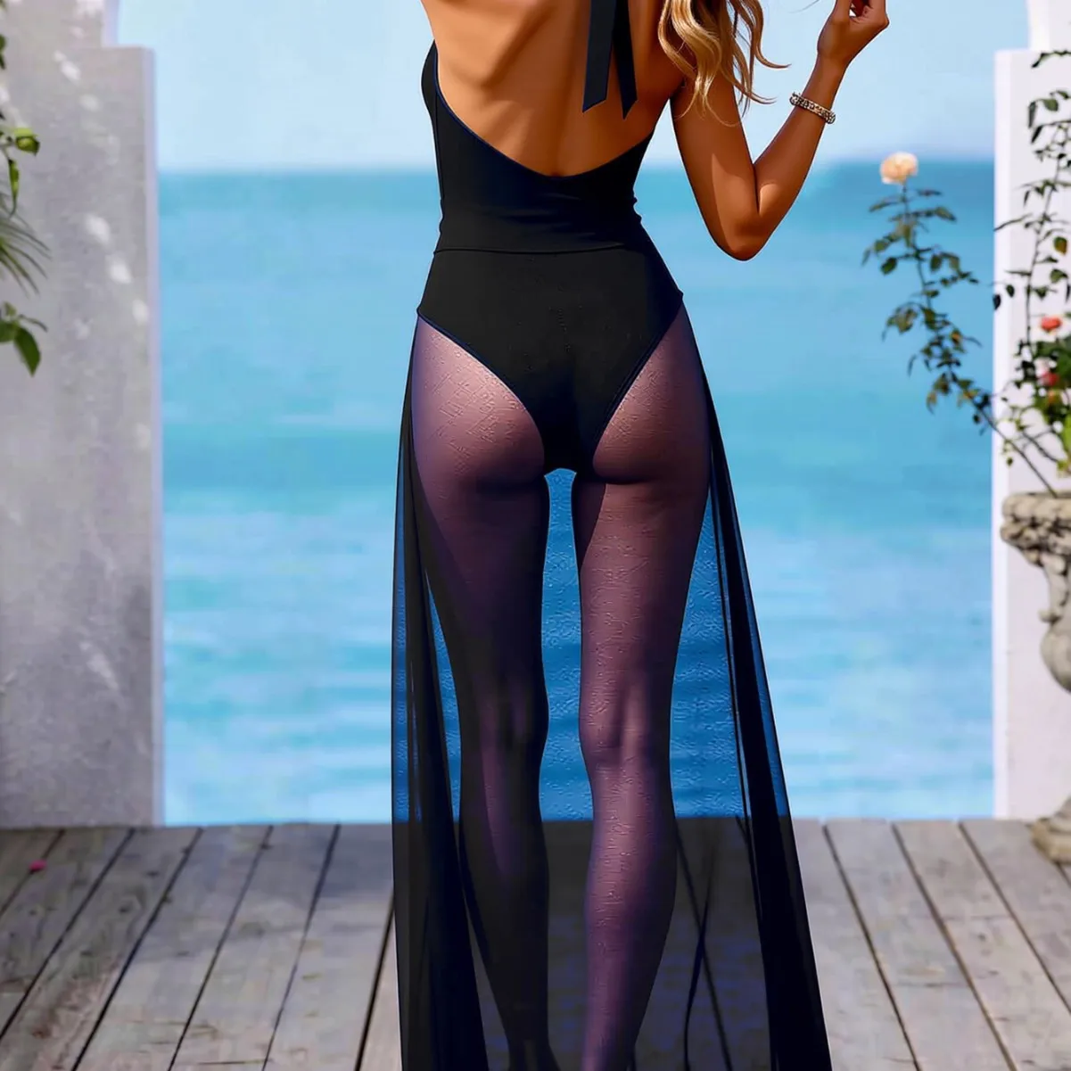 2026 Sexy With Skirt Deep V Neck Metal Star One Piece Swimsuit Women Swimwear Female Backless Monokini Bather Bathing Suit Swim