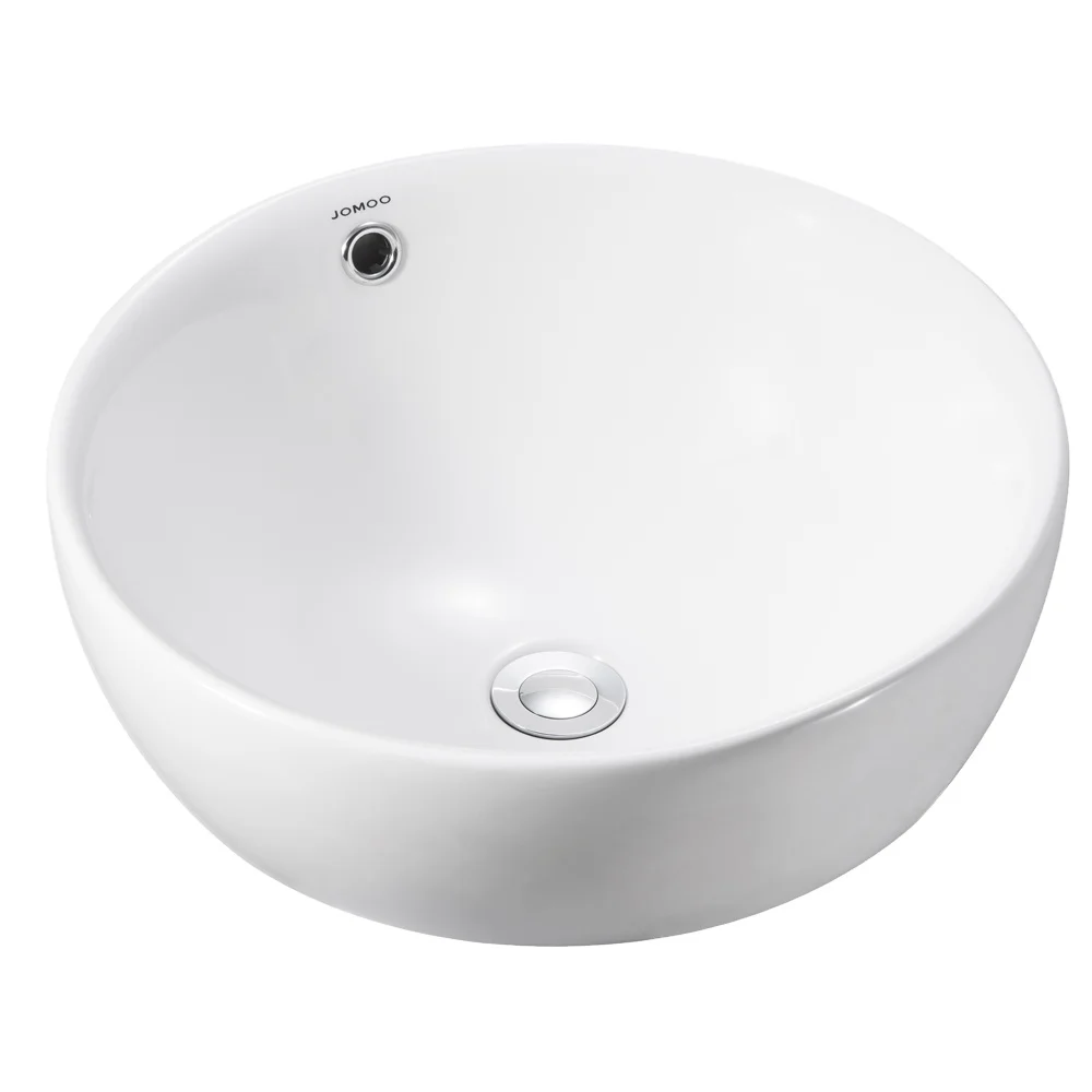 

JOMOO Luxury Style Round Artistic Basin Bathroom Easy-cleaning Glazing Countertop Above Counter Basin With Overflow Hole