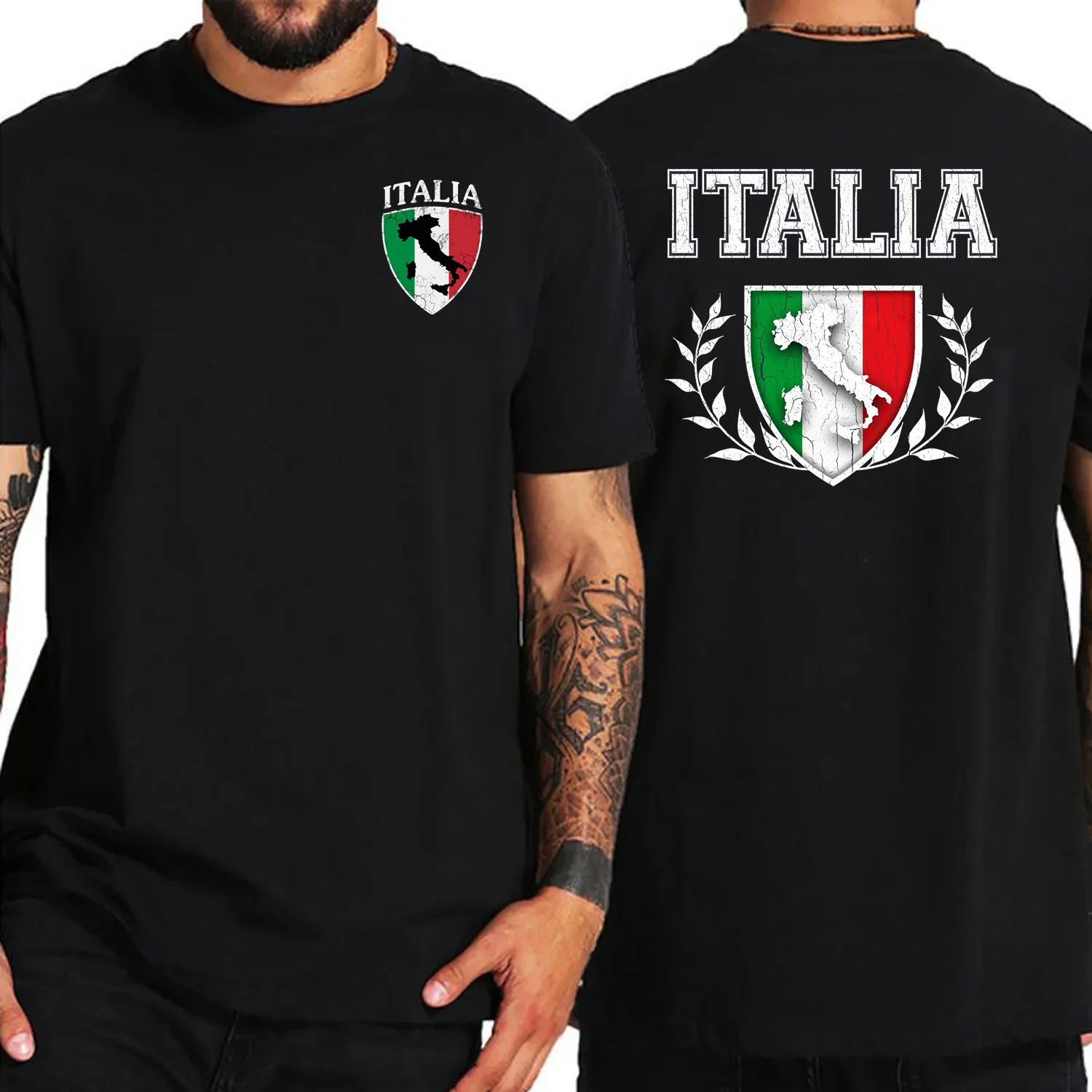 Retro Italia Flag Crest Map T Shirt Vintage Grunge Italian Italy Italiano T-Shirt Funny Soccer Footballer Tshirt Harajuku Shirts