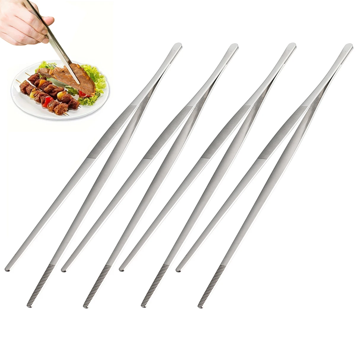 

1/2/3/4pcs Home Barbecue Food Clip Stainless Steel Barbecue Clip Steak Dish Clip Buffet Barbecue Clip Steak Clip BBQ Tools