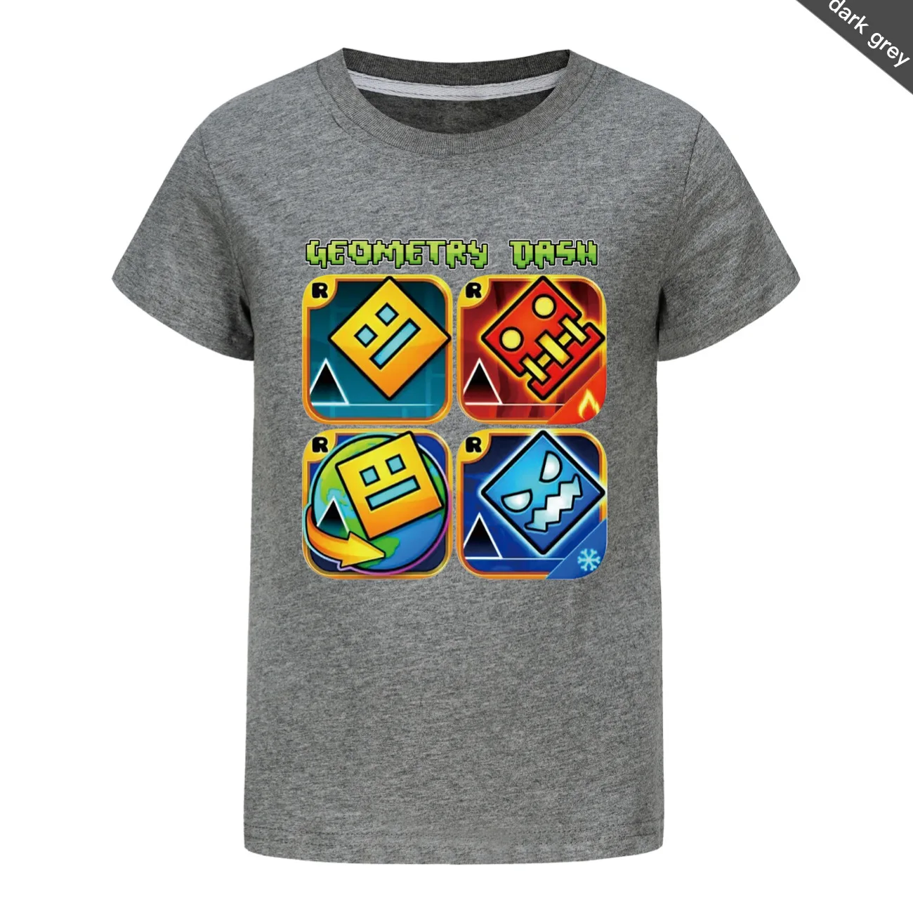 Geometry Dash TShirt Kids Cartoon Clothes Boys 100% Cotton T-shirt Children Fashion Clothing Toddler Girls Short Sleeve Tops