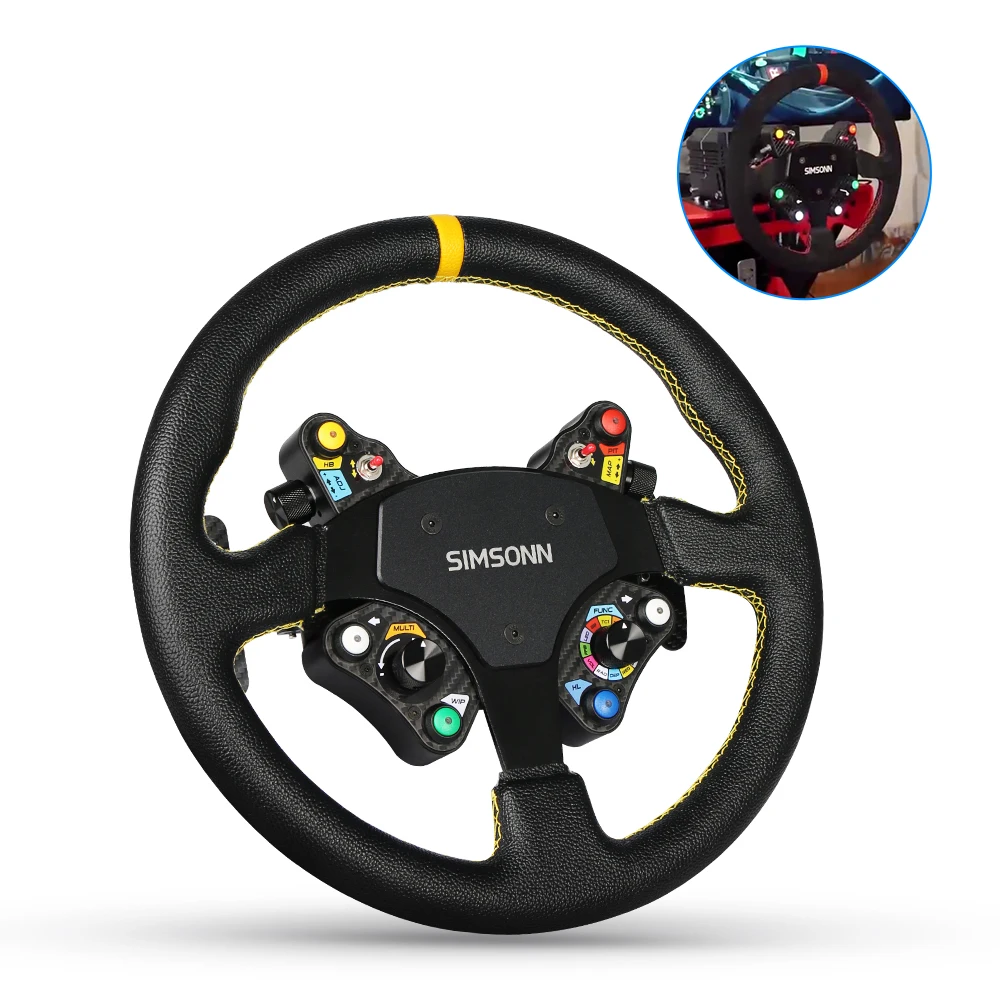 

SIMSONN Carbon Fiber USB Racing Steering Wheel HUB Sim Racing Steering Wheel Switch Button Plate Center for video gameontrol Box