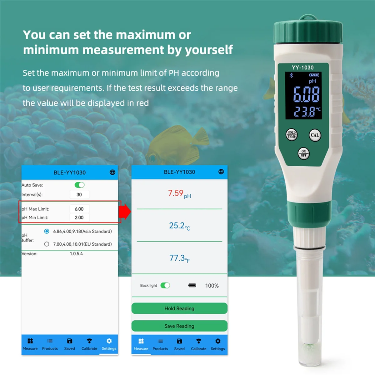 Imagem -02 - Qualidade da Água Monitor Tester Display Digital ph Meter Meat Cosmetic Acidez Medidor Detecção de ph do Solo Yy1030