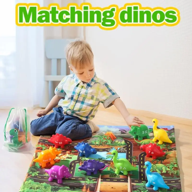 Cartoon Dinosaur Letter Number Matching Puzzle Color Sorting Game Toy For Children Educational Learning Activity A2UB