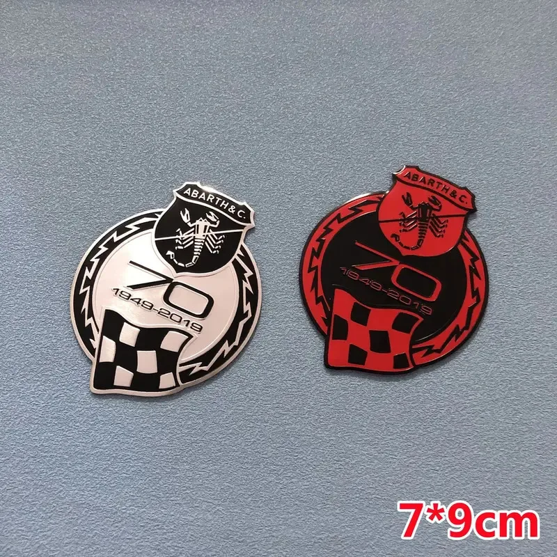 Car 70th Anniversary Emblem Sticker Decals Accessories For Fiat Abarth 124 125 500 595 695 Tipo FR Punto Ducato Stilo Palio