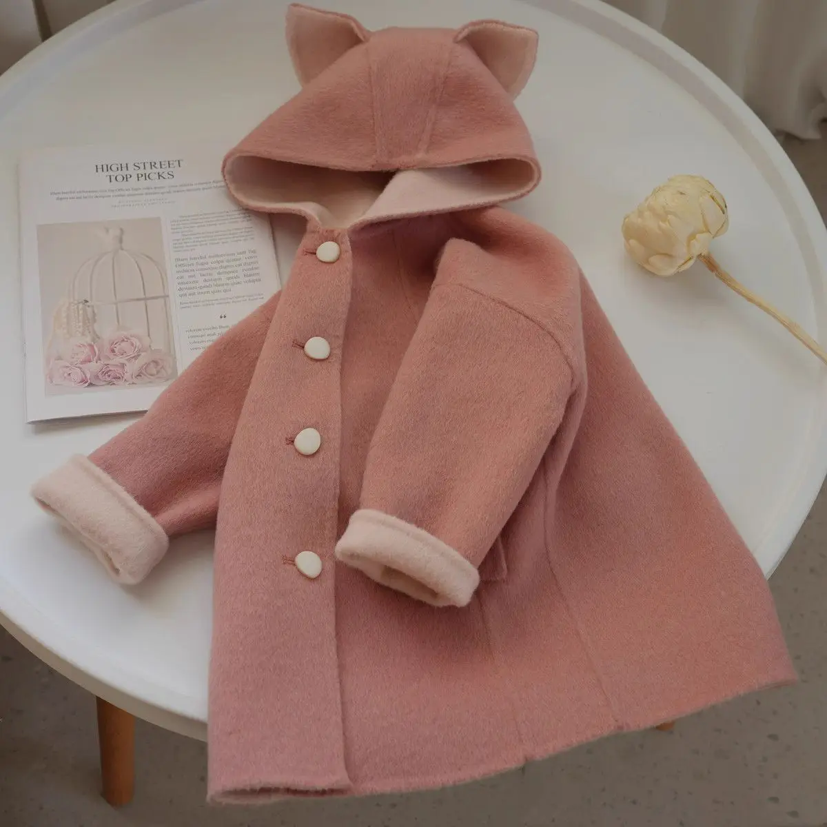 2025 Autumn/Winter New Thickened Children's Medium to Long Cartoon Cute Fox Fur Coat