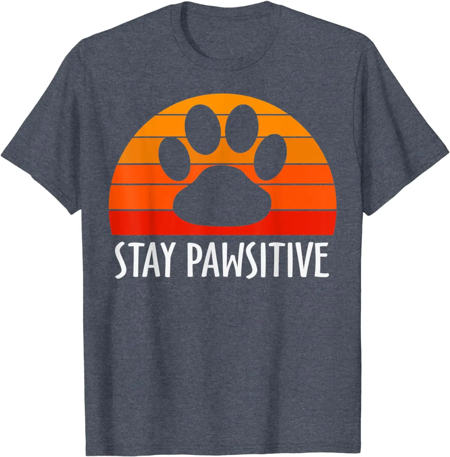 Stay Pawsitive Funny Dog Paw Graphic Vintage T-Shirt