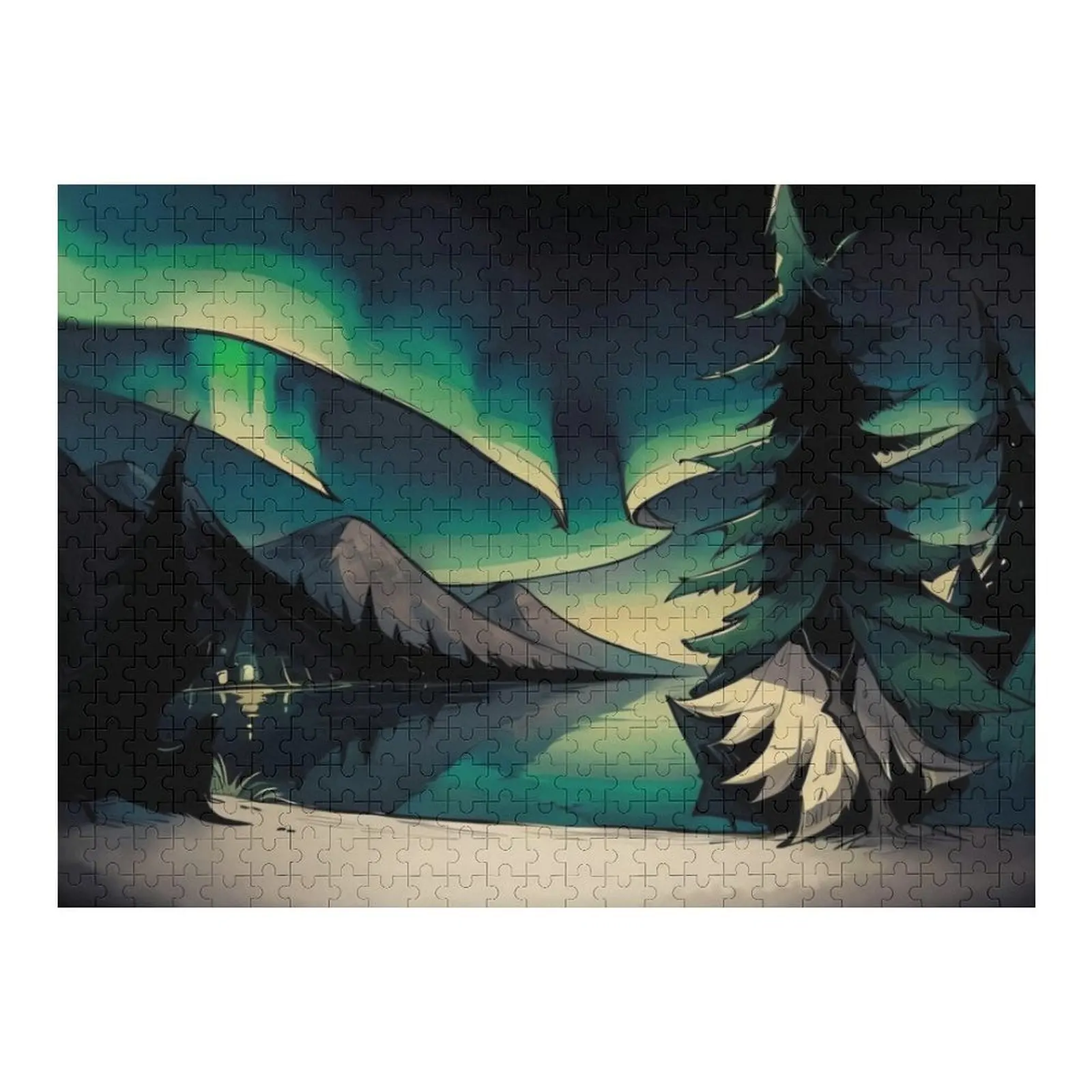 

Северное сияние (пазл, размер художественной печати) Пазл Customs With Photo Wood Name Puzzle